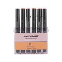 Набор маркеров Finecolour Brush mini Skin set, 12 цветов (EF103-FS12)