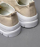 Бежеві текстільні кеди липучка 33, фото 5