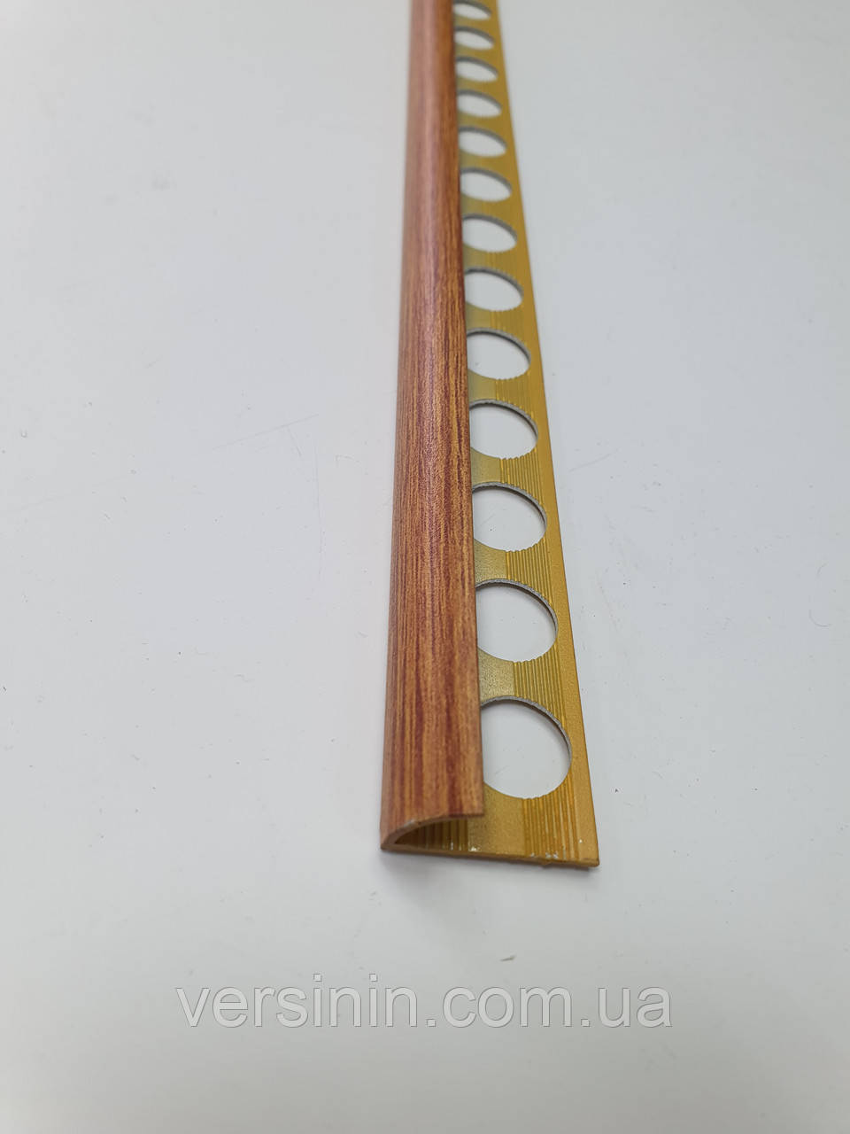 Алюмінієвий зовнішній кут плитки "Дуб рустик" 10 мм. L-2,7м НАП-10, фото 1