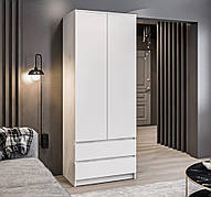 Шафа гардеробна, стелаж для одягу, етажерка з ящиками ШОФ-7, колір Білий