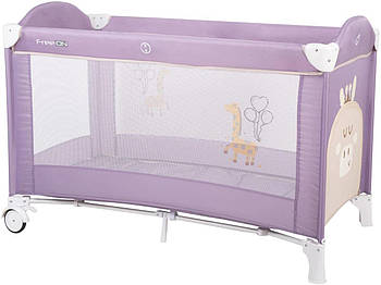 Манеж-ліжечко (складна, сумка для зберігання, на коліщатках) FreeON Balloon giraffe Purple 45838 Фіолетовий