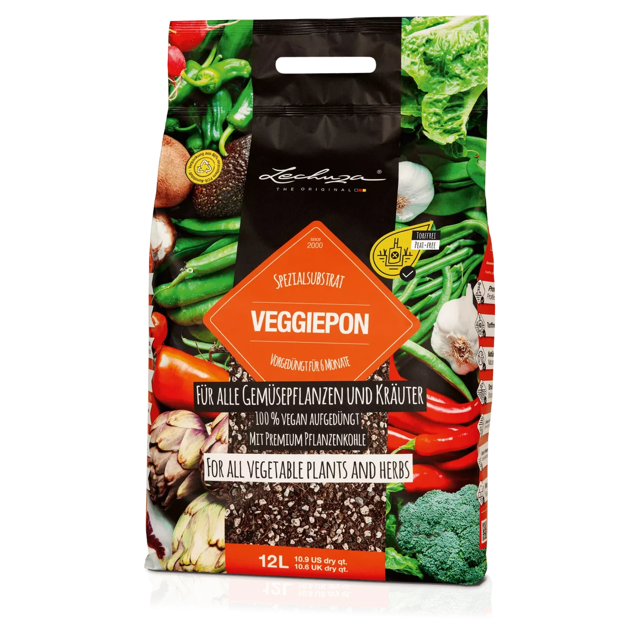 Субстрат Lechuza VeggiePON 12 л для овочів і трав (Лечуза, Німеччина)