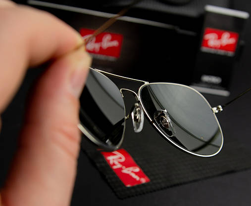 Сонцезахисні дзеркальні окуляри RAY BAN авіатор блакитні UV400 (арт.3026), фото 4