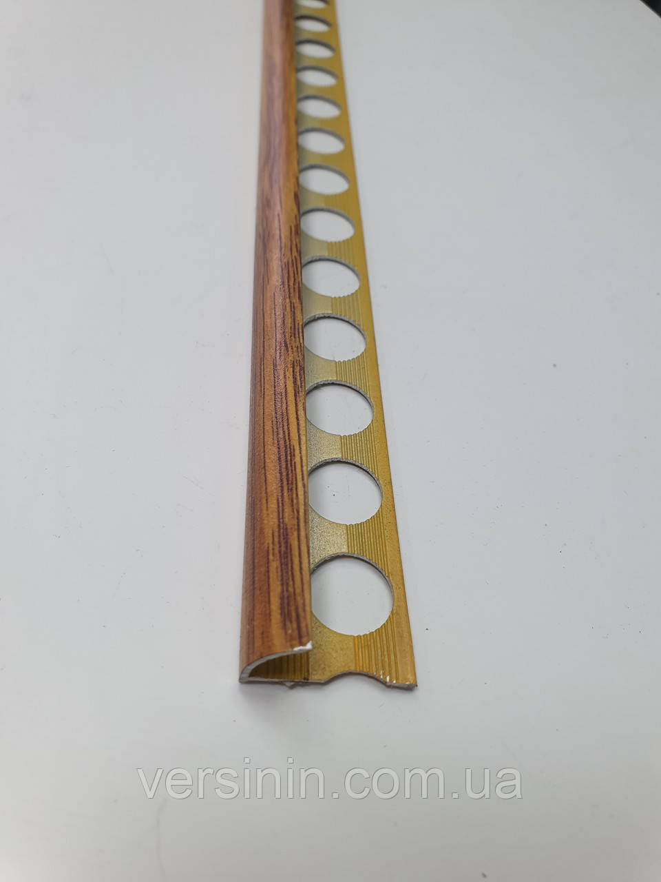 Алюмінієвий зовнішній кут для плитки "Горіх лісовий" 10 мм. L-2,7м НАП-10, фото 1