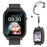 Детский умный смарт часы Lemfo K26 трекер GPS, видеозвонок, SOS, IP67, HD камера, Черный