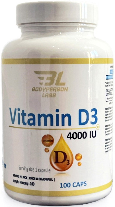 Вітамін D3 (холекальциферол) Bodyperson Labs Vitamin D3 4000 IU 100 caps