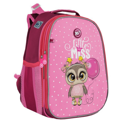 Рюкзак школьный каркасный ортопедический для первоклассника Yes H-25 Little Miss, для девочек, розовый (559024)