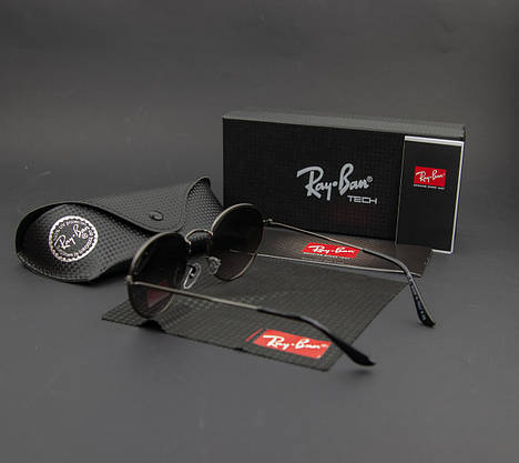 Сонцезахисні окуляри RAY BAN (арт. RB3448) срібна оправа/чорний градієнт, фото 4