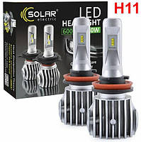 LED лампы автомобильные Solar H11 12/24V 40W 6500K 6000Lm IP65 радиатор и кулер (CANBUS с обманкой ) 2 шт