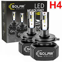 LED лампы автомобильные Solar H4 12/24V 5000Lm 40W 6000K IP65 2 шт радиатор (8204)