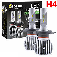 LED лампы автомобильные Solar H4 12/24V 6000Lm 40W 6500K IP65 радиатор 2 шт (CANBUS c обманкой) (8604)