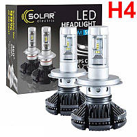 LED лампы автомобильные Solar H4 12/24V 6000Lm 50W 6000K IP67 радиатор 2 шт (8804)
