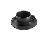 Набір для кави Porland Black чашка 80мл з блюдцем 12см порцеляна 212109/Bl, фото 3