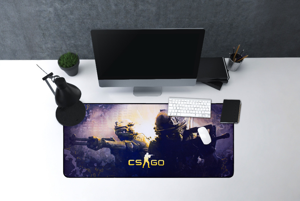Ігровий килимок для мишки і клавіатури Cs Go (ігрова поверхня) 70 х 30 см