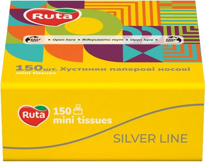 Хустинки паперові носові Ruta Mini Tissues (150шт.) 2 види