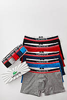 Мужские набор нижнего белья 5 шт в коробке Премиум качества, мужские наборы Tommy Lacoste CK Louis Vuitton Lacoste Striped, 3XL