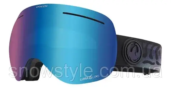 Гірськолижна маска Dragon Alliance X1 Mackeral 2 лінзи Lumalens Blue Ionized + Lumalens Amber, фото 1