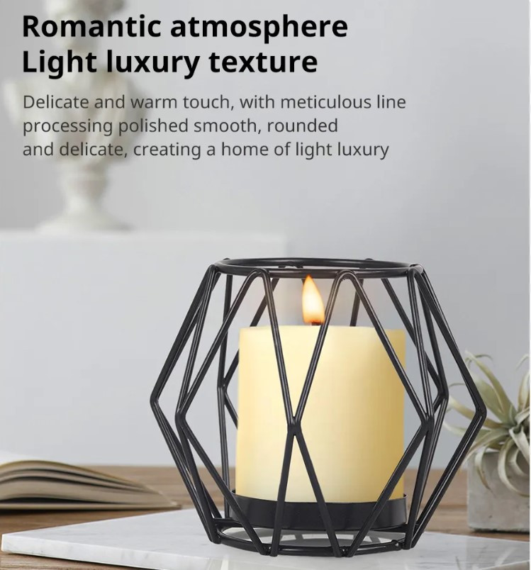 Лаконічний металевий підсвічник геометричної форми, фото 1