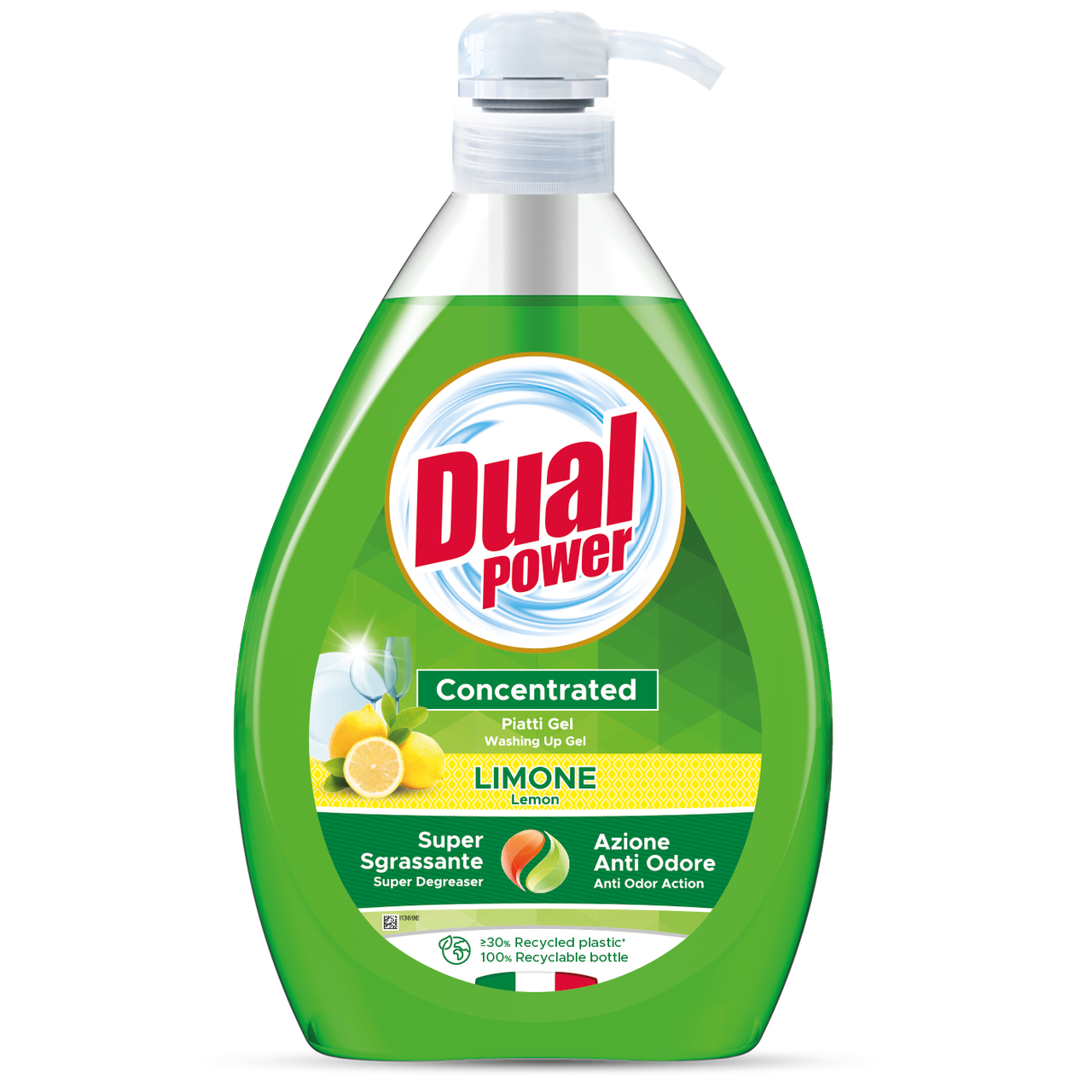 Рідкі мийні засоби миття посуду, Засоби для миття посуду концентрат Dual power LEMON 1л, фото 1