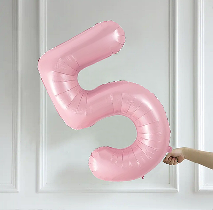 Фольгована цифра 5 розмір 75см | Sugar Pink, фото 2
