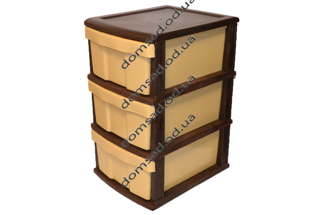 Комод пластиковий Жасмин жовтий 3 ящики 48х38х67, фото 1