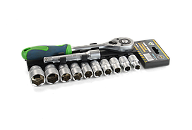 Набір головок з тріскачкою і подовжувачем, 13 од., Квадрат 1/2, на пластиковому тримачі ARM-B0001