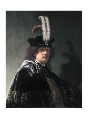 Открытка Rembrandt - Self-Portrait Wearing a White Feathered Bonnet