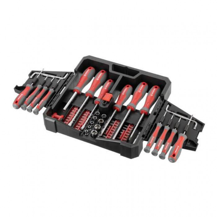 Набір викруток із комплектом насадок і головок 63 од. INTERTOOL VT-3363, фото 1