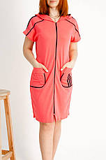Трикотажний халат жіночий на молнії р.M,L,XL,2XL, фото 3