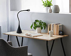 Настільна лампа світлодіодна пластикова чорна з гнучким плафоном на 1 лампу 48.5х11 см, фото 2