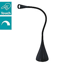 Настільна лампа світлодіодна пластикова чорна з гнучким плафоном на 1 лампу 48.5х11 см, фото 3