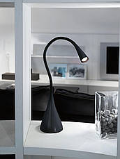 Настільна лампа світлодіодна пластикова чорна з гнучким плафоном на 1 лампу 48.5х11 см, фото 4