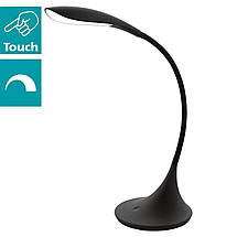 Настільна лампа світлодіодна пластикова чорна з гнучким плафоном на 1 лампу 37.5х17 см, фото 4