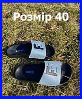 Шлепанцы женские кожаные синие размер 40, тапочки женские из кожи легкие AFA-07