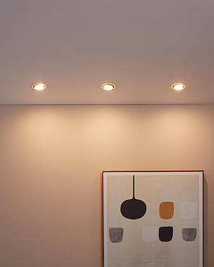 Вбудований світильник нікель металевий на 1 лампу GU10 8.7х11.5 см, фото 2