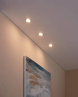 Вбудований точковий світильник білий металевий на 1 лампу GU10 8.7х11.5 см, фото 2