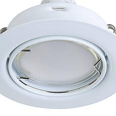 Вбудований точковий світильник білий металевий на 1 лампу GU10 8.7х11.5 см, фото 3