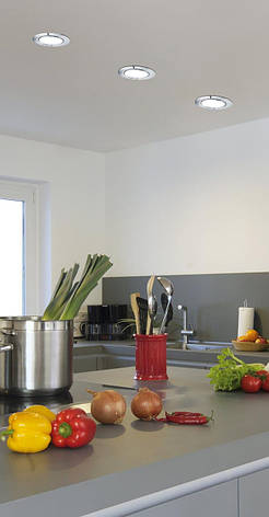 Вбудований точковий світильник хром металевий на 1 лампу GU10 8.7х11.5 см, фото 2