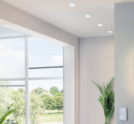 Вбудований точковий світильник білий металевий на 1 лампу GU10 8.7х11.5 см, фото 2