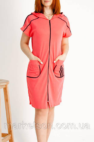 Трикотажний халат жіночий на молнії р.M,L,XL,2XL, фото 2
