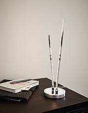 Настільна лампа світлодіодна металева хром 37х15 см, фото 3