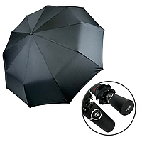 Стильна чоловіча складана парасоля-автомат на 10 подвійних спиць із прямою ручкою від Toprain, чорний, 0907-1