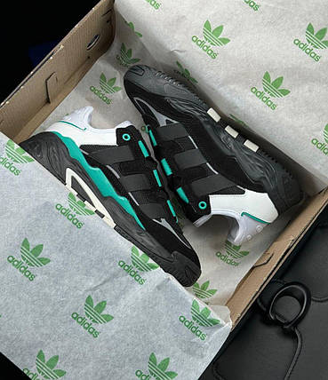 Кросівки Adidas Niteball Black Green Взуття Адідас Найтбол зелені з чорним замшеві без липучки демісезон, фото 1