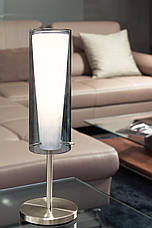 Декоративна настільна лампа з елементами скла Е27 хром/біла 11х15.5х50 см, фото 2