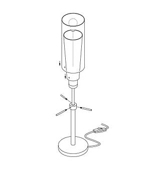 Настільна лампа сталева на 1 плафон Е27 золото/чорний 15.5х50.5 см, фото 3