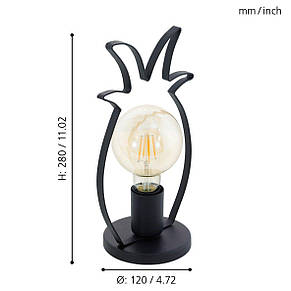 Настільна лампа Е27 сталь чорна 17.5х12х28 см, фото 2