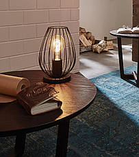 Настільна лампа Е27 сталь чорна 16х23 см, фото 5