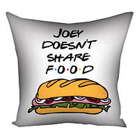 Подушка габардинова з принтом Joey doesn't share food 30x30 см (3P_DR011)