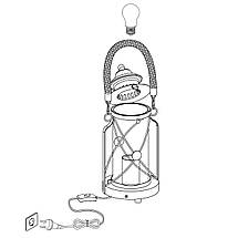 Настільна лампа у вигляді ліхтаря Е27 сталь скло антикварний сріблястий прозорий 14х33 см, фото 5