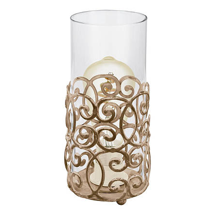 Настільна лампа Е27 сталь скло коричневий патина прозорий 12х26.5 см, фото 1